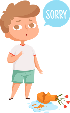 Little boy saying sorry  Illustration