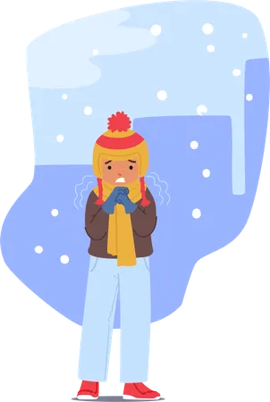 Little Boy Character Shivered As An Icy Breeze Brushed Against His Skin His Teeth Chattering And His Body Huddled Seeking Warmth In The Bitter Cold Cartoon People Vector Illustration Illustration