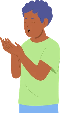 Little boy showing praying pose  Illustration