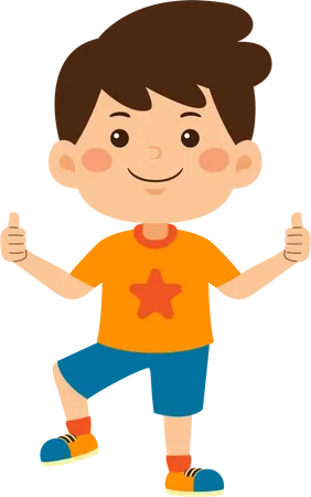 Little boy showing thumbs up  Illustration