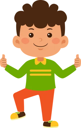 Little boy showing thumbs up  Illustration