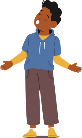 Little boy Singing Songs With Sweet Voice  Illustration