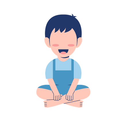 Little Boy Sitting On Floor  Illustration