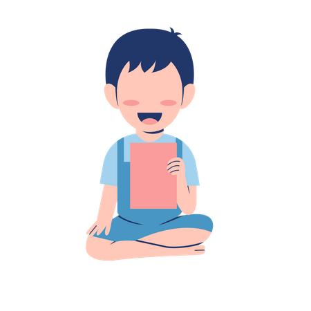 Little Boy Sitting On Floor  Illustration