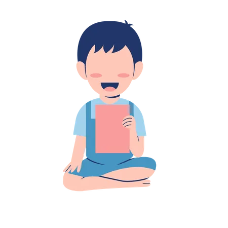 Little Boy Sitting On Floor  Illustration