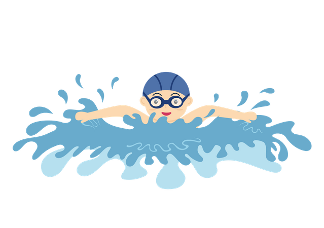 Little boy splashing water  Illustration