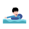 illustration for little boy swimming
