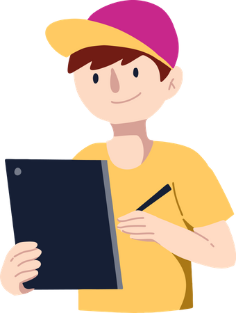 Little boy using Tablet  Illustration