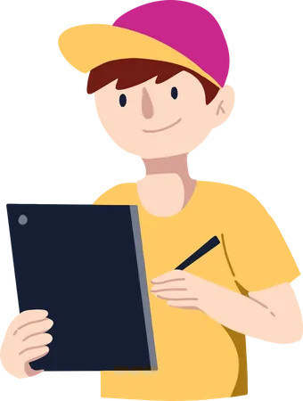 Little boy using Tablet  Illustration