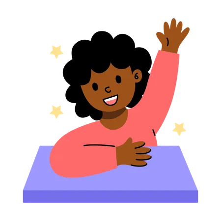 Little boy waving hand  Illustration