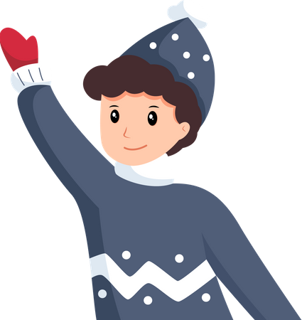 Little Boy waving hands  Illustration