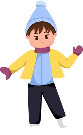 Little Boy Wearing Jacket Illustration