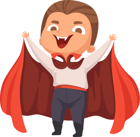 Little boy wearing vampire costume  Illustration