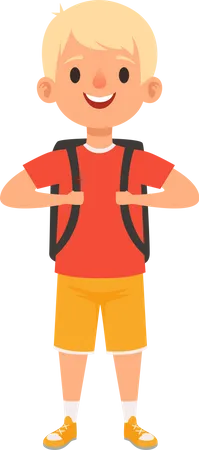 Little boy with bag pack  Illustration