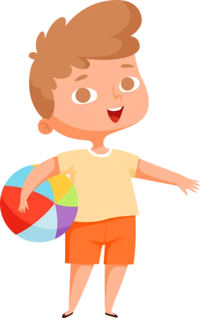 Little boy with ball Illustration
