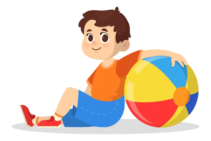 Little boy with ball  Illustration