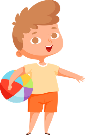 Little boy with ball  Illustration