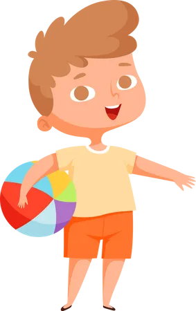 Little boy with ball  Illustration