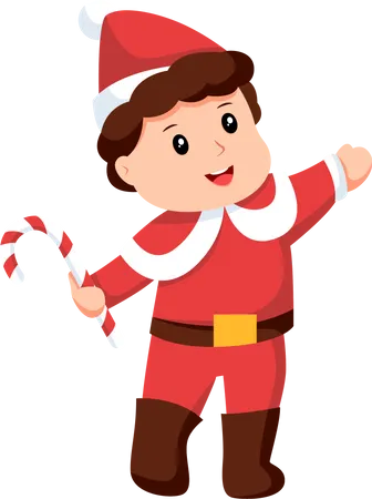 Little boy with Christmas costume  Illustration