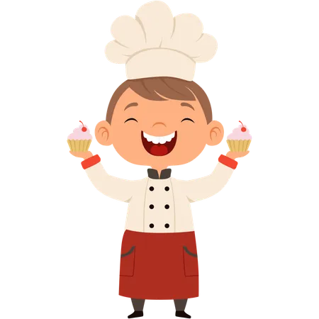 Cooking Childrens Little Funny Laugh Kids Making Food Chef Profession Chef Vector Boys And Girls Girl And Boy Funny Cook Delicious Food Illustration Illustration