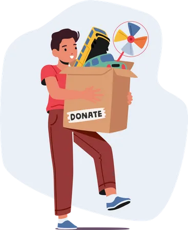 Little Boy with Donation Box  Illustration