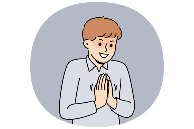 邪悪な計画を持つ少年  イラスト