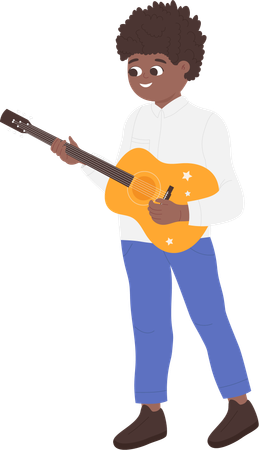 Little boy with guitar  Illustration