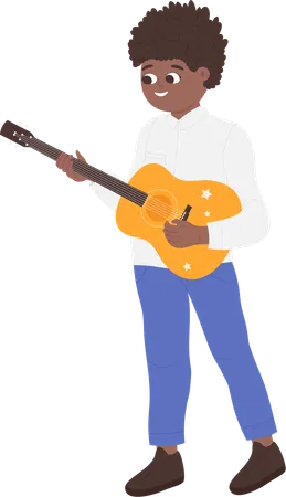Little boy with guitar  Illustration