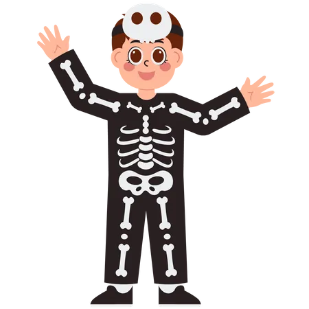 Little Boy with Halloween Costume  Illustration