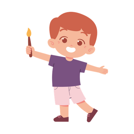 Little Boy With Painting Brush  Illustration