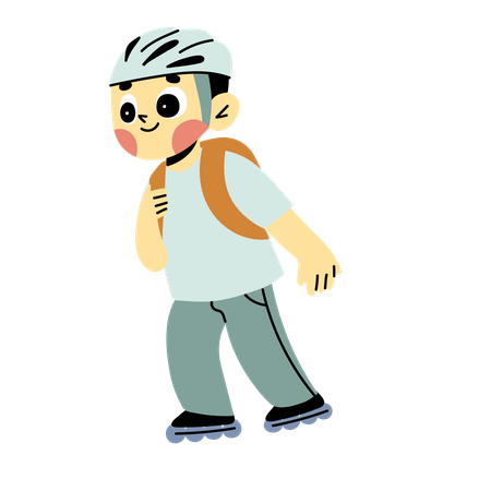 Little boy with roller skate  Illustration