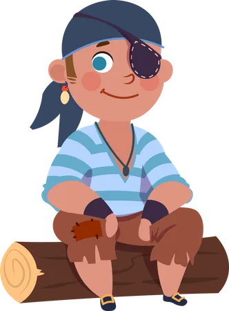 Little Boys Pirate  Illustration