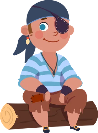 Little Boys Pirate  Illustration