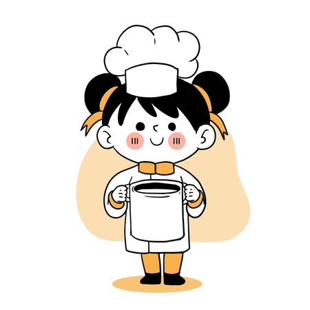 Little chef cooking food  Illustration