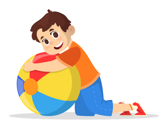 Little child and ball  Illustration