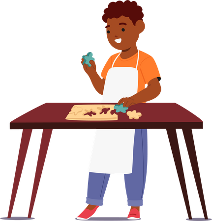 Little Child baking Cookies  Illustration