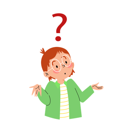 Little child confused and puzzled shrugging  Illustration