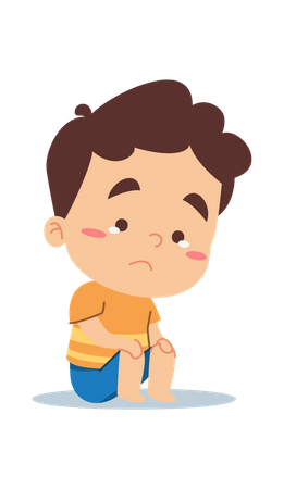 Little child crying  Illustration