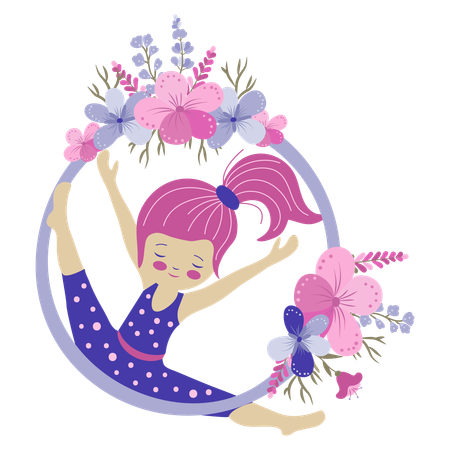 Little child doing gymnastics  Illustration