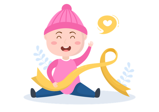 Little child with cancer  Illustration