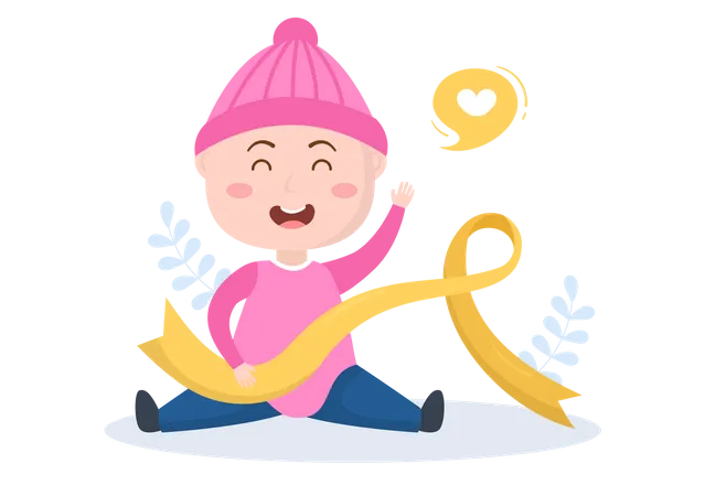 Little child with cancer  Illustration
