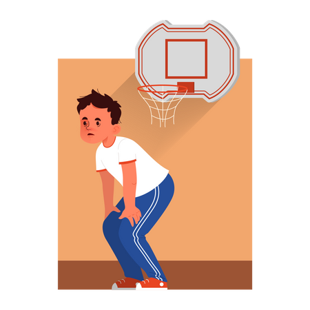 Little children at school playing basketball  イラスト