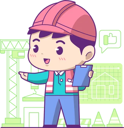 Little civil engineer  Illustration