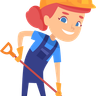 illustration lady construction worker