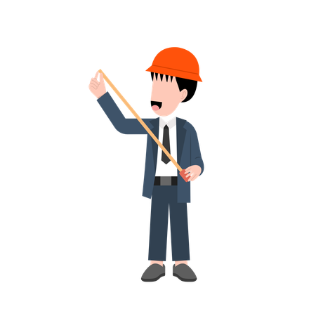 Little construction site examiner  Illustration