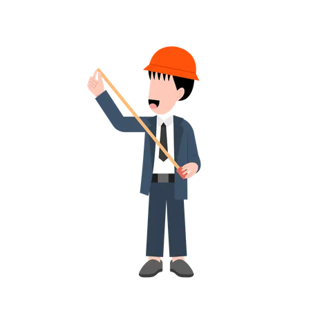 Little construction site examiner  Illustration