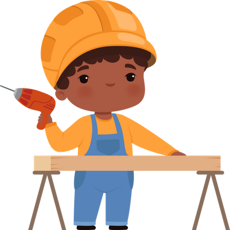 Little Construction Worker  Illustration