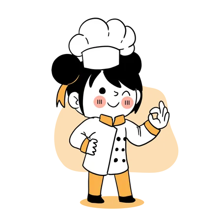 Little cook showing nice gesture Illustration