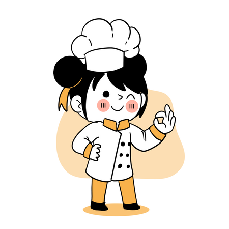 Little cook showing nice gesture  Illustration