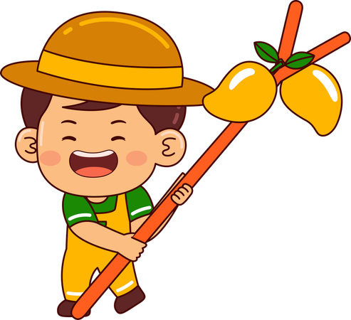 Little farmer boy  Illustration